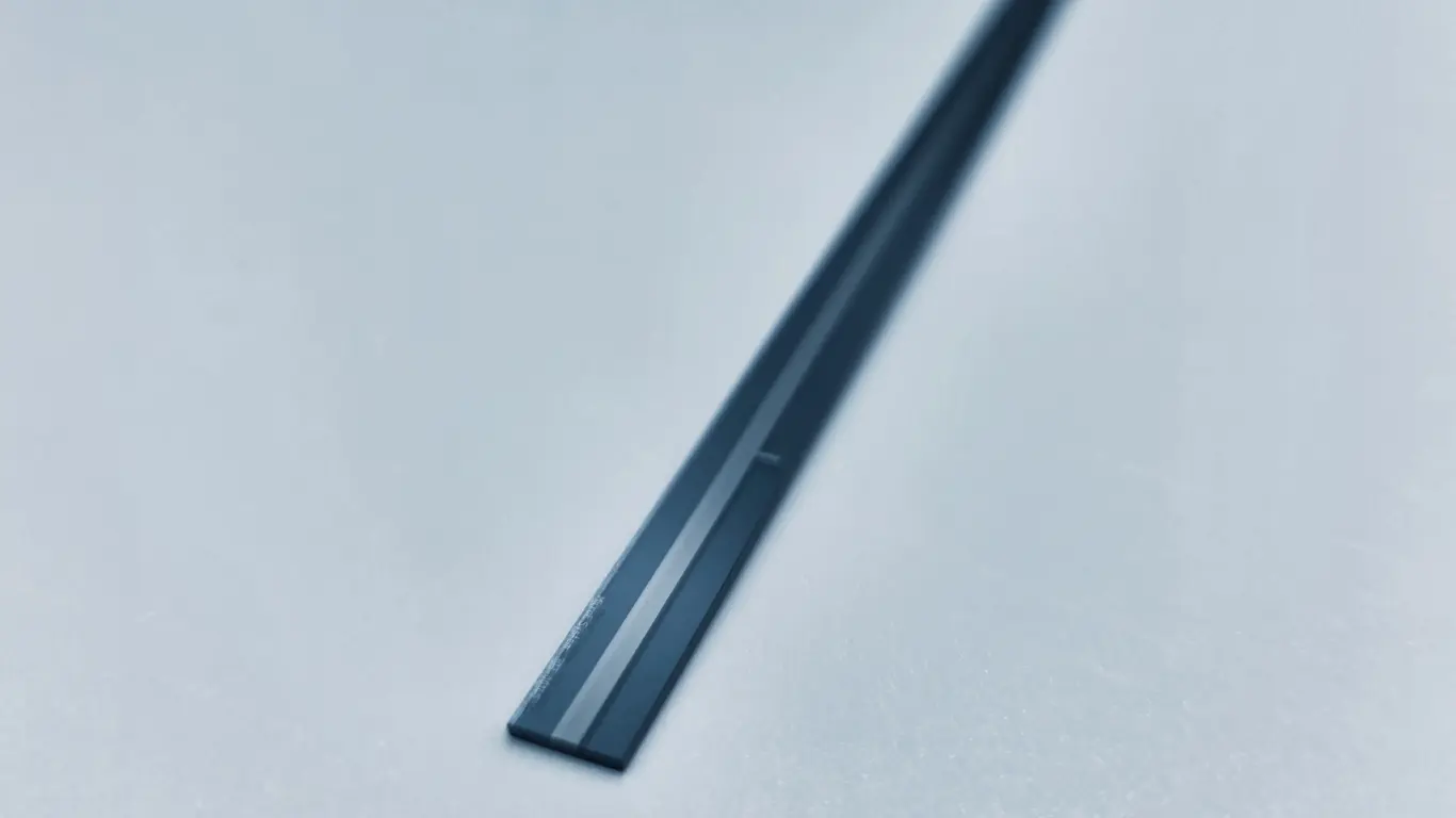 Selba aluminium prototype encoder scale, thin and flexible